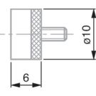 TESA 03560014 Insert with Flat Measuring Face, Ø 10mm, STEEL, L=6 mm