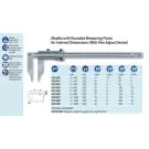 Tesa 00510611 Vernier caliper 0-250mm Res .02mm with rounded measuring faces for internal dimensions (with Fine adjust)