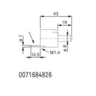 Tesa 0071684826 probe for interchangeable inserts with M1,4 thread. Supplied with 1 insert No. 01860201 having a 1 mm dia. carbide ball tip.