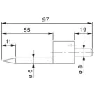 Tesa 0071684822 conical probe, steel, Ø0.5 mm, 97 mm insert length