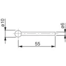 TESA 00760060 Insert With Ball Tip, Ø 6 mm Mounting Shaft, for FMS Probe, Carbide, 10 mm Diameter