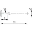 TESA 00760074 Disc-Shaped Probe, Tungsten Carbide, Ø4.5 mm, 55 mm Insert Length