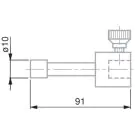TESA 00760093 Cylindrical-Shaped Probe, Tungsten Carbide, Ø10 mm, 91 mm Insert Length