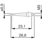 TESA 00760180 Ball Tip Probe, Steel, Ø0.9 mm, 26.6 mm Insert Length