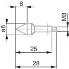Tesa Measuring insert with probe ball Ø 2.9 mm - 00760182 Hardened steel ball