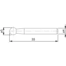 TESA 00760200 Ball Tip Probe, Tungsten Carbide, Ø5 mm, 33 mm Insert Length