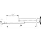 Tesa 00760201 ball probe tip, tungsten carbide, Ø3 mm, insert 31 mm Length