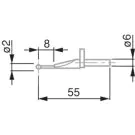 TESA 00760229 Ball Tip Probe, Tungsten Carbide, Ø2 mm, 55 mm Insert Length