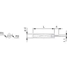TESA 02660072 Probe with 2 Cylindrical Measuring Faces with Ø 4 mm Mounting Shaft, for FMS Probe, 60 mm Dimension