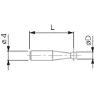 Tesa 02660081 Insert rod Ø 4 mm with ball tip, ball Ø 5 mm, length 60 mm, for FMS probe