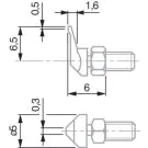 TESA 03510401 Insert with Offset Measuring Contact Point, Lock Nut for Radial Alignment, 6.5 mm
