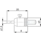 TESA 03560008 Insert with a Flat Measuring Face Ø 1, 5 mm, Interchangeable Pin, Steel or carbide, Steel
