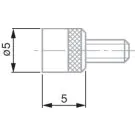 TESA 03560012 Insert with Flat Measuring Face, Ø 5mm, Steel, L=5 mm