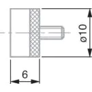 TESA 03560014 Insert with Flat Measuring Face, Ø 10mm, STEEL, L=6 mm