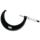 Starrett 436.1MXRL-100 Outside Micrometer features ratchet stop, lock nut and carbide face. 0.01mm Grad