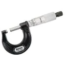 Starrett 436.1MXRL-25 Outside Micrometer features ratchet stop, lock nut and carbide face. 0.01mm Grad