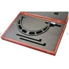 Starrett 436.1XRLZ-14 Outside Micrometer features a ratchet stop, lock nut, and carbide face with case. Range 13-14", .001" Grad, 