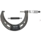 Starrett 444.1MXRL-100 Outside Micrometer range 75-100mm features ratchet stop, lock nut, and carbide face. .01mm Grad