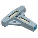TESA 05331551 Crossed Spirit Levels – T Shaped Level, 2 vials; 0,3 mm/m, 80 x 65 mm