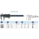 Tesa 00530096 twin-cal IP40 with thumb roller 0-12"/0-300mm