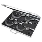 Starrett S3732CXFLZ Set of Six digital Micrometers in Metal Case, .00005"/0.001mm Resolution., 0-6"/0-150mm Range