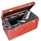 Starrett S436DXRLZ Outside Micrometer Set includes 6",7#,8",9",10",11",12" micrometers, Range 6-12", six standards, adjusting wrench, in case