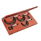 Starrett ST436.1BXFLZ Outside Micrometer Set includes 4 Micrometers- 1", 2", 3", and 4"micrometers, two standards, adjusting wrench, in case. .0001"Grad, Carbide Faces, Friction Thimble, Lock Nut involves a wide range of measurements