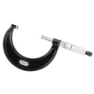 Starrett V436.1MXRL-75 Outside Micrometer rangen 50-75mm features ratchet stop, lock nut, and carbide face. 0.001mm Grad, Lock Nut, Carbide Faces.