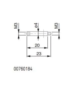 Tesa 00760184 - Extension M3, L 20 mm