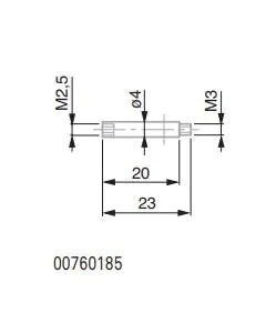 Tesa 00760185 EXTENSION 20 MM Convert M3-M2.5