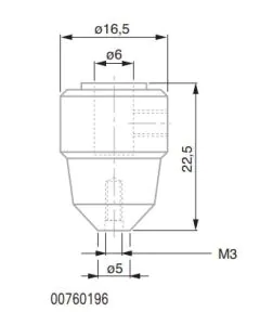 TESA 00760196 Axial Probe Holder for Probe Insert with a M3 Thread