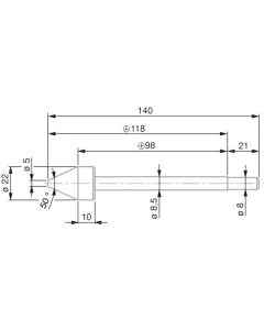 Tesa Probe insert with cone-shaped measuring face in hardened steel for Ø 5 ÷ 20 mm