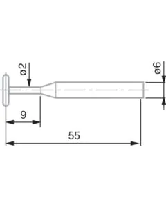 TESA 00760074 Disc-Shaped Probe, Tungsten Carbide, Ø4.5 mm, 55 mm Insert Length