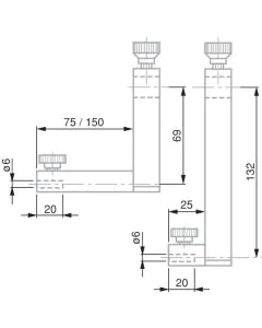 TESA 00760086 Probe Insert Holder For Depth Up to 110 mm, 75 mm Length, 69 mm Height