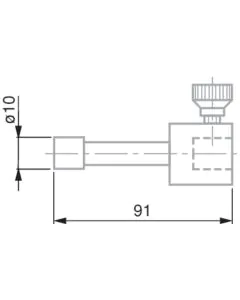 TESA 00760093 Cylindrical-Shaped Probe, Tungsten Carbide, Ø10 mm, 91 mm Insert Length