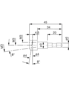 TESA 00760177 Probe Insert Holder Ø6 mm for M3 probe, 45 mm Length