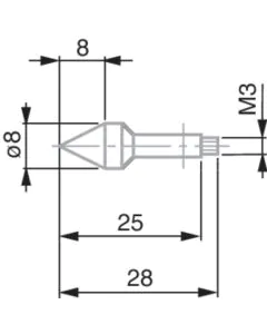 Tesa Measuring insert with probe ball Ø 2.9 mm - 00760182 Hardened steel ball