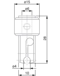 tesa 00760198 Radial probe holder for probe inserts with a 4mm Diameter