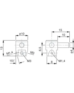 TESA 00760199 Probe Holder for Probe Insert with M1.4 and M3 Thread