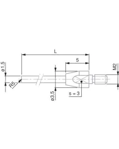 Tesa 03510203 Spherical Measuring Inserts, R = 5 mm, M2 Thread