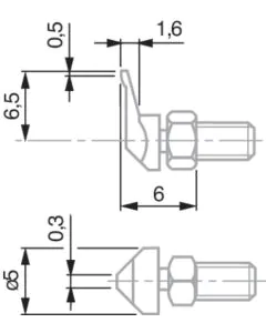 TESA 03510401 Insert with Offset Measuring Contact Point, Lock Nut for Radial Alignment, 6.5 mm