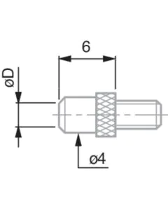 TESA 03510822 Insert with a Flat Measuring Face, Ø 3.4mm steel