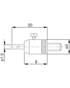 TESA 03560008 Insert with a Flat Measuring Face Ø 1, 5 mm, Interchangeable Pin, Steel or carbide, Steel