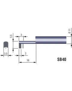 Tesa Rugosurf 10G & 20 SB40 Probe V-shape for cylinders >1mm Dia 06960039