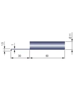 Tesa Rugosurf 90G Probe SB60-D2-L30, L = 30 mm for small bores of Ø > 2 mm 06960061