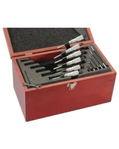 Starrett S436.1CXRLZ Outside Micrometer Set includes 6 Micrometers, Range 0-6